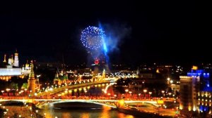 Салют Победы со смотровой площадки Храма Христа Спасителя