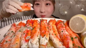 🔥🍲 Мукбанг и Mukbang : КРАБ В ЛИМОННО-СЛИВОЧНО-ЧЕСНОЧНОМ СОУСЕ 🦀🍋 | ASMR