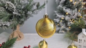 Набор ёлочных шаров ЭДЕЛАЙН, пластик, золотой, 6 см, 6 шт., 1001047