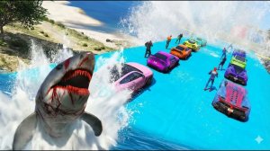 Гонки Машинок в ГТА|СУПЕРГЕРОИ КАТАЮТСЯ НА ТАЧКАХ|МОНСТЫ ПРОТИВ ЧЕЛОВЕКА ПАУКА | КРУТОЙ ТРАМПЛИН 10