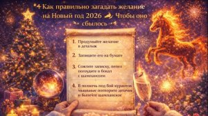 ✨ Как правильно загадать желание на Новый год 2026 🐎🔥 Чтобы оно сбылось