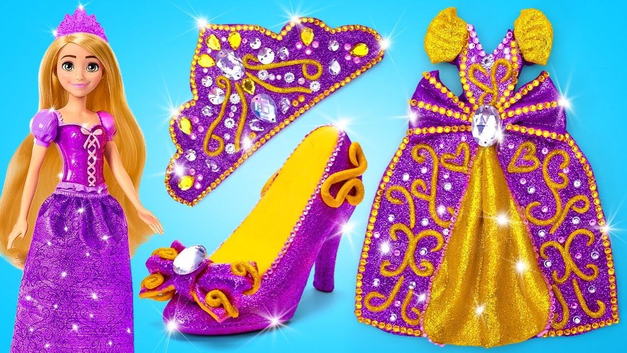 🖼 Наряд для настоящей принцессы! 👑 Глиняные поделки в стиле Рапунцель смотреть онлайн