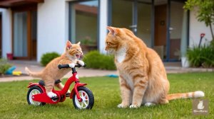 Котик и велосипед