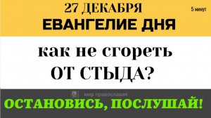 27 декабря Евангелие дня «Займи последнее место». Как избежать позора на Суде Божьем? (Лк. 14)