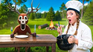 НАКОРМИЛА ОЛЕНЯ В 99 НОЧЕЙ В ЛЕСУ!😱ИГРАЮ ЗА ШЕФ-ПОВАРА И ГОТОВЛЮ НОВУЮ ЕДУ В РОБЛОКС!
