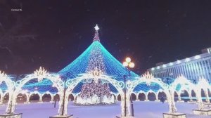 Красивая новогодняя ель в Южно-Сахалинске.mp4