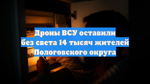 Дроны ВСУ оставили без света 14 тысяч жителей Пологовского округа