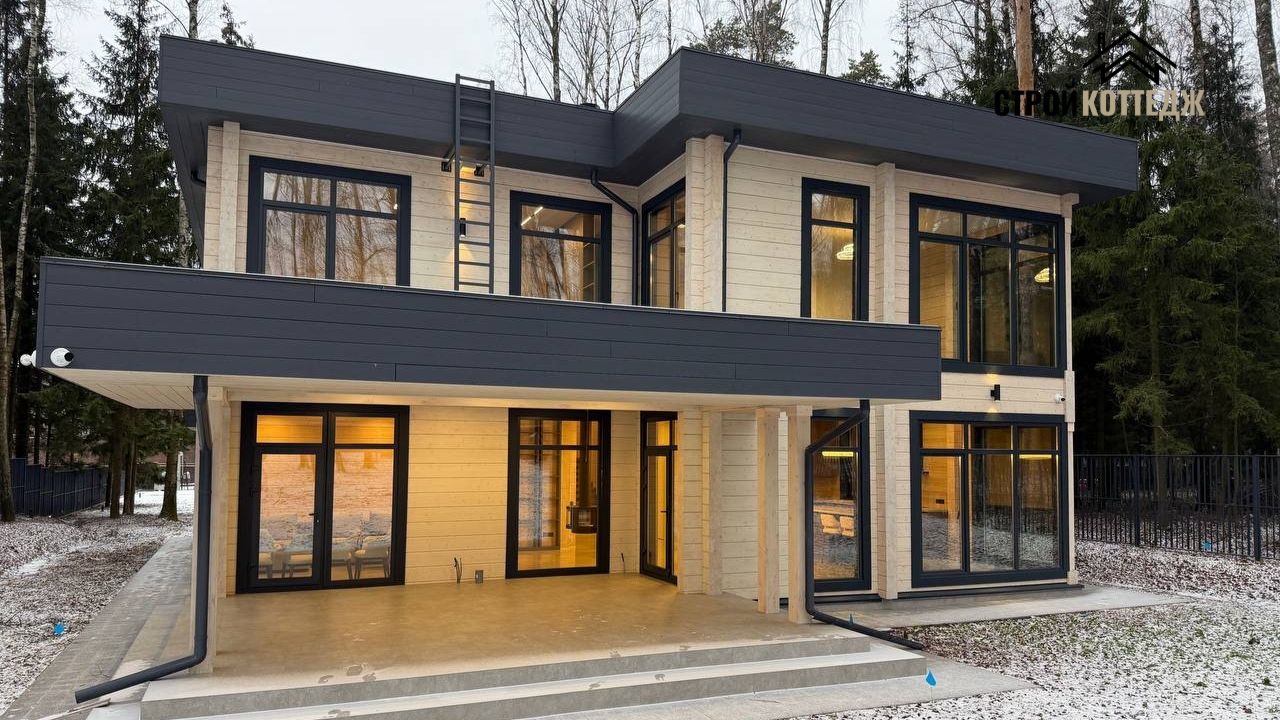 Флорида 355м2  гостевой дом с гаражом 140м2 из клееного бруса