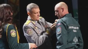 Торжественное мероприятие, посвященное Дню спасателя России и 35-летию МЧС России (г. Благовещенск)