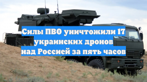 Силы ПВО уничтожили 17 украинских дронов над Россией за пять часов