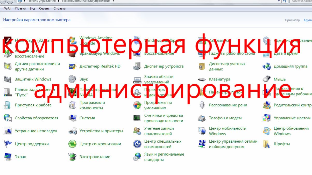 компьютерная функция администрирование.