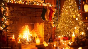 Уютный Новогодний камин 🔥 Потрескивание огня | Атмосфера праздника | Уютная фоновая атмосфера