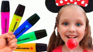 Лиза с папой и их забавная история с фломастерами / Волшебные фломастеры / Большой сборник детям