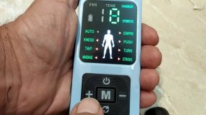 Массажер Миостимулятор для тела TEN SEMS massager BSY 268. Выбор режимов и включение аппарата.