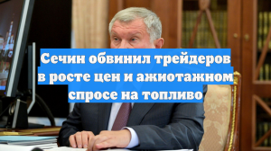 Сечин обвинил трейдеров в росте цен и ажиотажном спросе на топливо