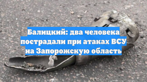 Балицкий: два человека пострадали при атаках ВСУ на Запорожскую область