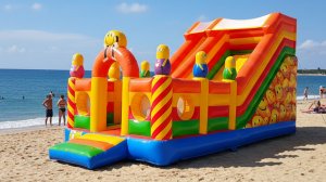 Коммерческий надувной батут «Смайлик», 8x4x4,5 м