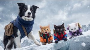 Мама Колли спасает котят в горах. Зимнее спасение