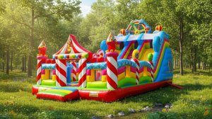 Коммерческий надувной батут «Парк развлечений 4» 12*6*7 м