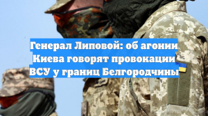 Генерал Липовой: об агонии Киева говорят провокации ВСУ у границ Белгородчины