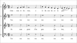 Attaingnant Tourdion Quand je bois du vin clairet á 4