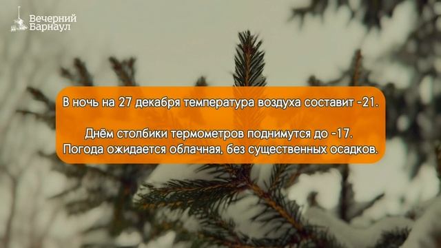 Без существенных осадков будет в Барнауле в выходные дни