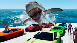 Гонки Машинок в ГТА|СУПЕРГЕРОИ КАТАЮТСЯ НА ТАЧКАХ|МОНСТЫ ПРОТИВ ЧЕЛОВЕКА ПАУКА | КРУТОЙ ТРАМПЛИН 3