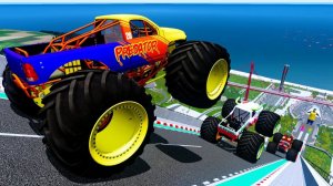 МУЛЬТИКИ ПРО МАШИНКИ Эпические прыжки и столкновения на скоростном монстр-траке Beamng Drive #111