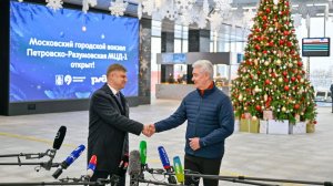 Собянин открыл новый московский городской вокзал Петровско-Разумовская МЦД-1