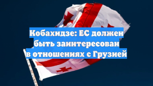 Кобахидзе: ЕС должен быть заинтересован в отношениях с Грузией