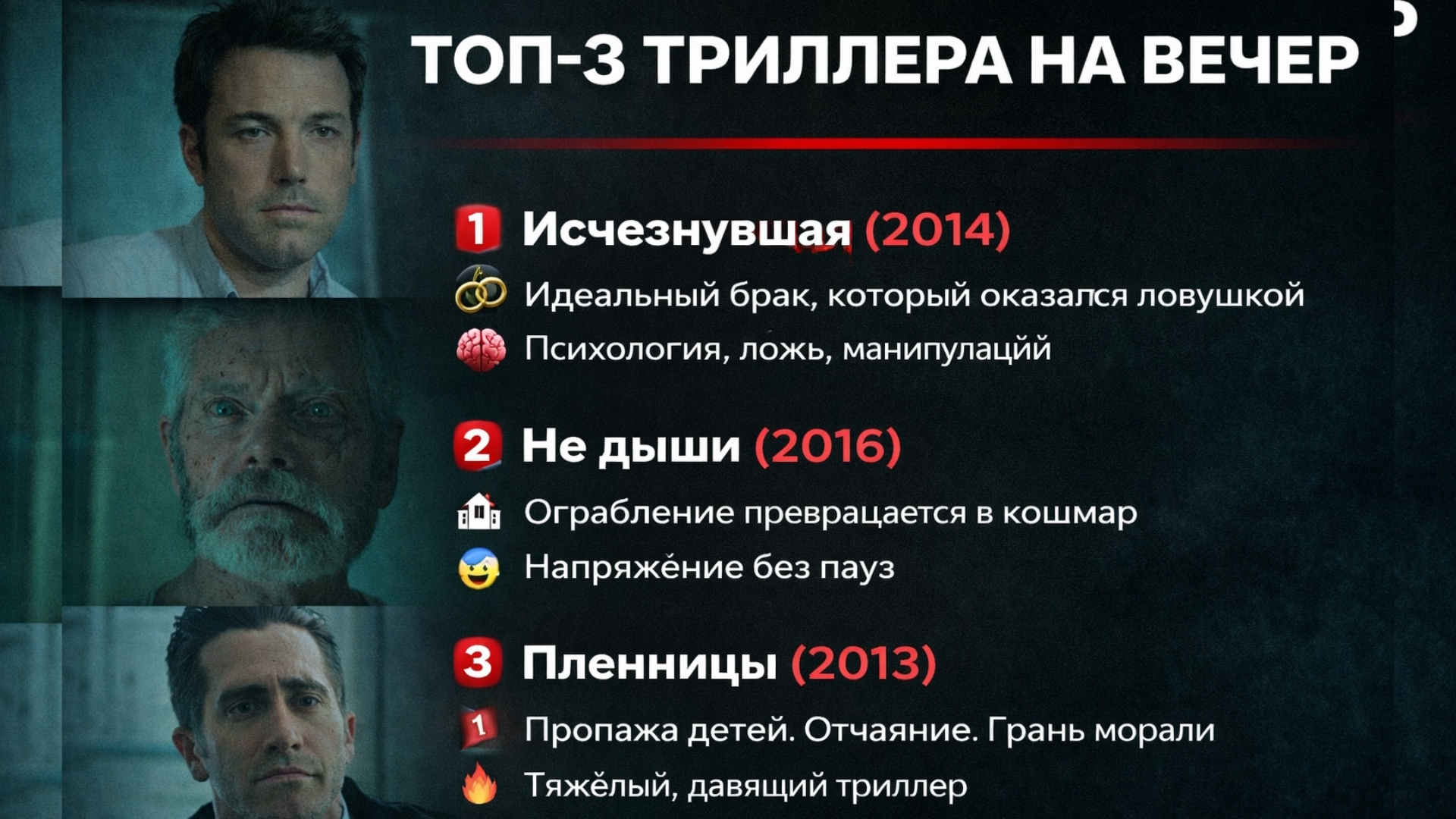 Топ-3 триллера🔪 Если хочется напряжения⚡ смотреть онлайн