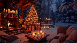 🔥 Новогодний вечер у Камина на террасе ❄️ Свечи, снег и спокойный джаз