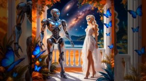 Встреча миров: симфония металла и жизни ✨🤖🌸