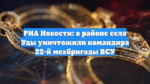 РИА Новости: в Харьковской области ликвидирован командир ВСУ
