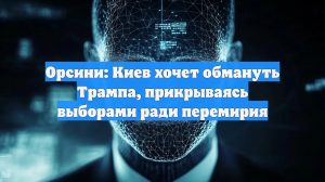 Орсини: Киев хочет обмануть Трампа, прикрываясь выборами ради перемирия