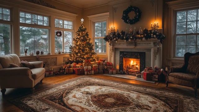 Новогодний камин, уютная музыка для отдыха и праздника, Новый Год, Рождество, камин, джаз смотреть онлайн