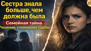 Сестра знала больше, чем должна была. Семейная тайна. Решение, сломавшее судьбы.Рассказ мужчины