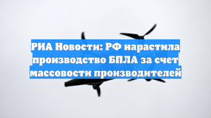 РИА Новости: РФ нарастила производство БПЛА за счет массовости производителей
