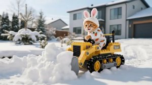 Как котики снег убирали