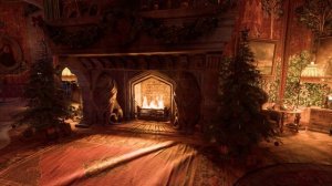 Gryffindor Common Room Christmas Fireplace | Cozy Christmas Playlist  in 4K