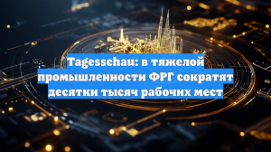Tagesschau: в тяжелой промышленности ФРГ сократят десятки тысяч рабочих мест