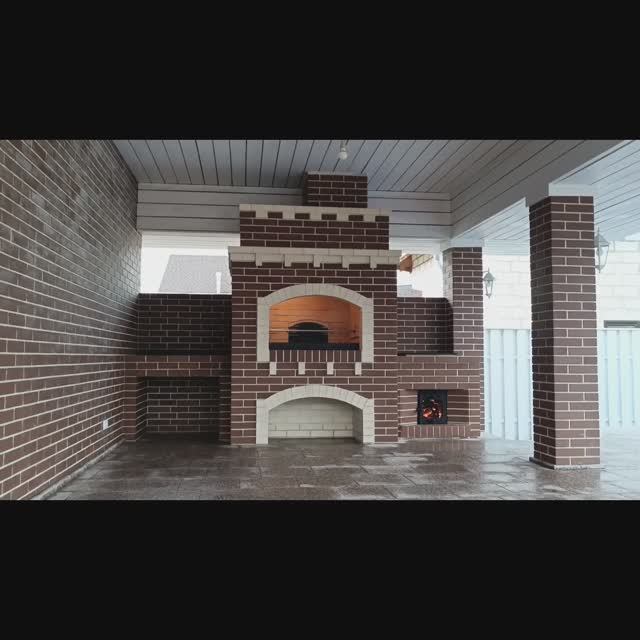 Русская печь с мангалом. Печь под казан- она же тандыр. смотреть онлайн