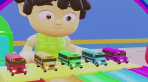Обучающие мультфильмы для малышей Разноцветные автобусы Детские мультики про машинки стишки и песни