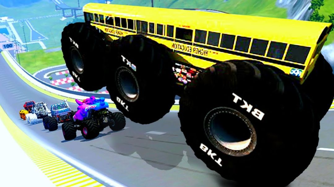 МУЛЬТИКИ ПРО МАШИНКИ Эпические прыжки и столкновения на скоростном монстр-траке Beamng Drive #117 смотреть онлайн