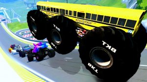 МУЛЬТИКИ ПРО МАШИНКИ Эпические прыжки и столкновения на скоростном монстр-траке Beamng Drive #117