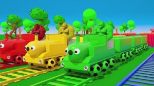 Чух-чух поезд разноцветные поезда! Детские стишки и песни для детей! Детские мультфилы про машинки!