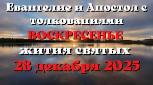 Евангелие дня 28 ДЕКАБРЯ 2025 с толкованием.  Апостол дня.  Жития Святых.