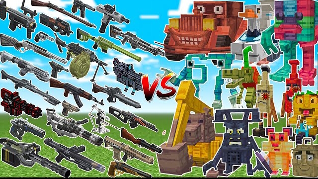 РАНДОМНОЕ ОРУЖИЕ ПРОТИВ МНОГО БРАЙНРОТОВ В МАЙНКРАФТЕ С МОДАМИ смотреть онлайн