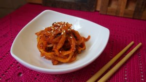 ДорамаКухня: Оджиноче поккым (오징어채볶음) или сушёный кальмар в остром соусе - деликатес для ланчбокса!