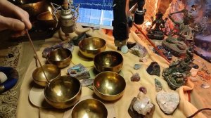 Чакронабор 7 чаш (индийский строй) 432-744 Гц, тигровый глаз.   2.6кг,  24к